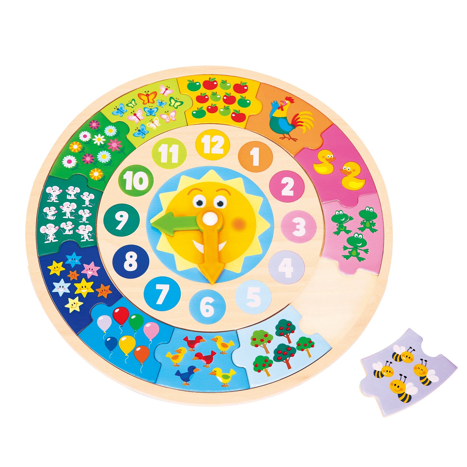 New Classic Toys Runde Puzzle-Uhr