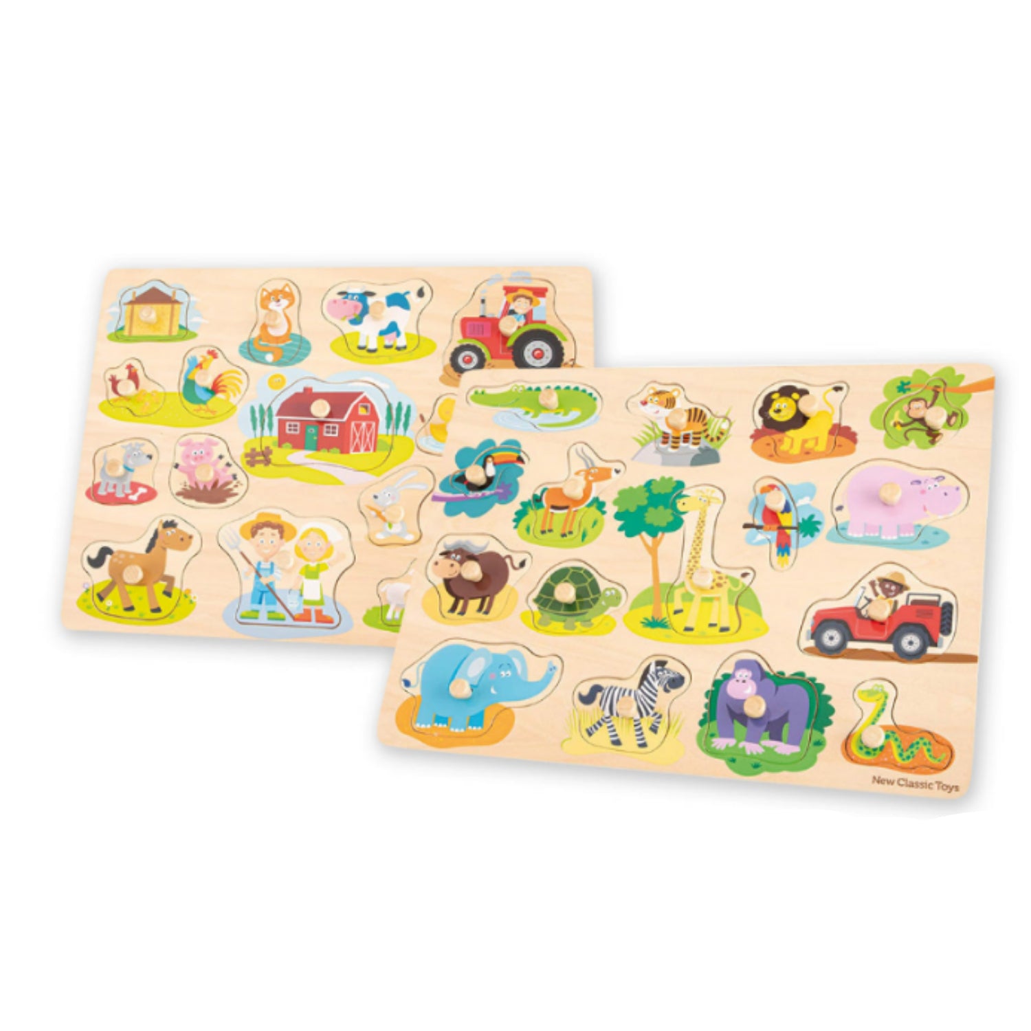 New Classic Toys Holz-Puzzle-Set: versch. Sorten