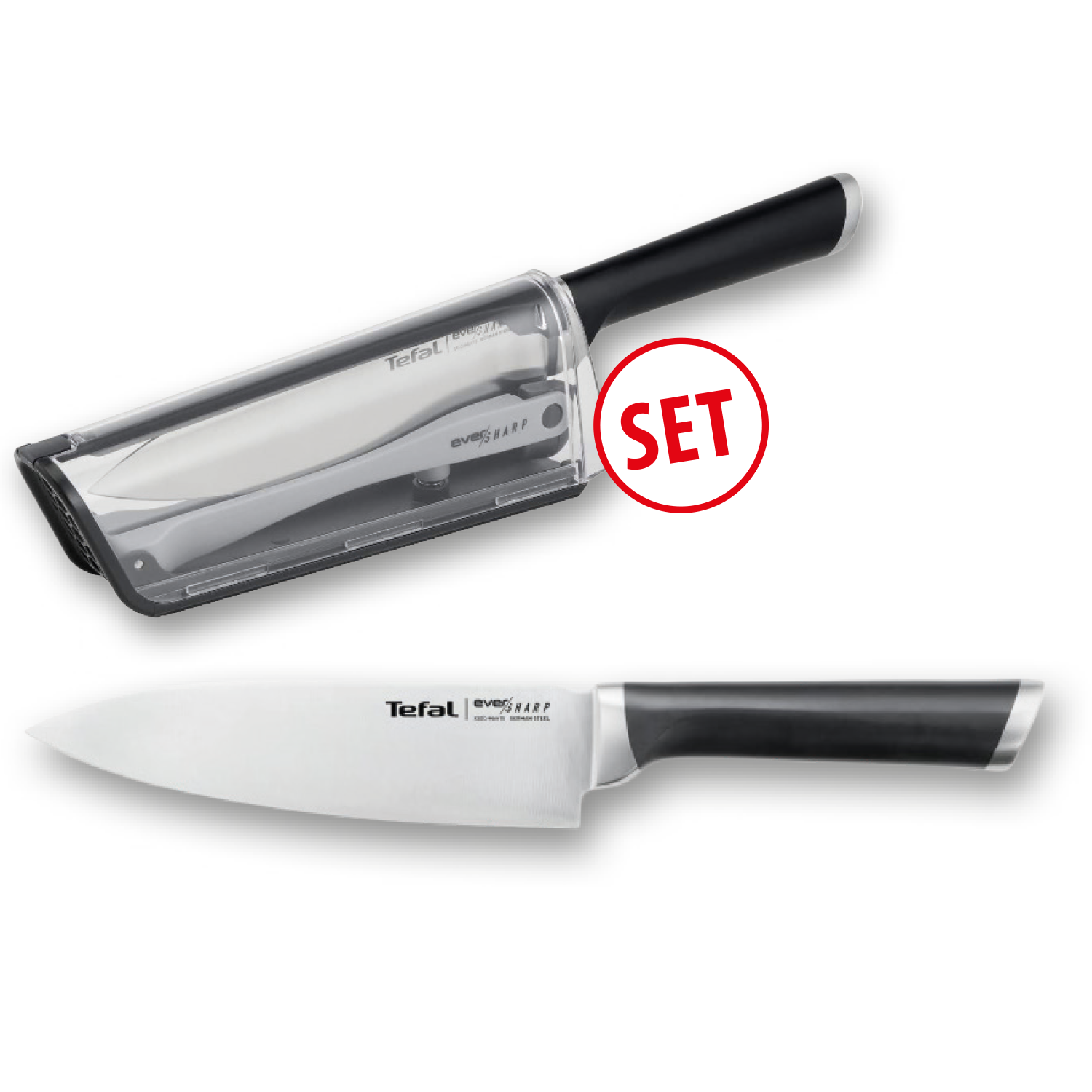 Tefal Kochmesser und Schärfer "everSHARP"