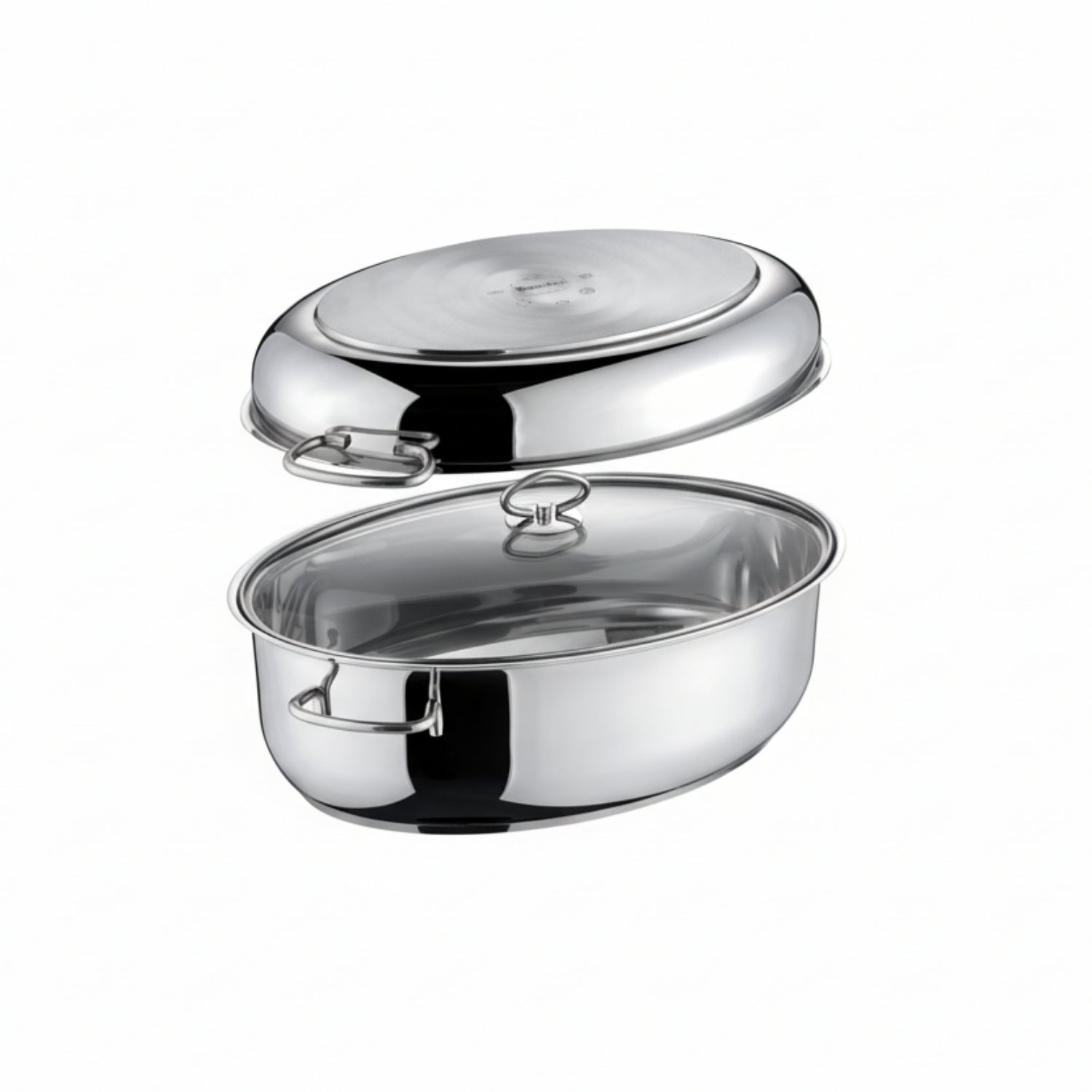 Berndes Ovaler Edelstahlbräter, 3in1 inkl. Glasdeckel
