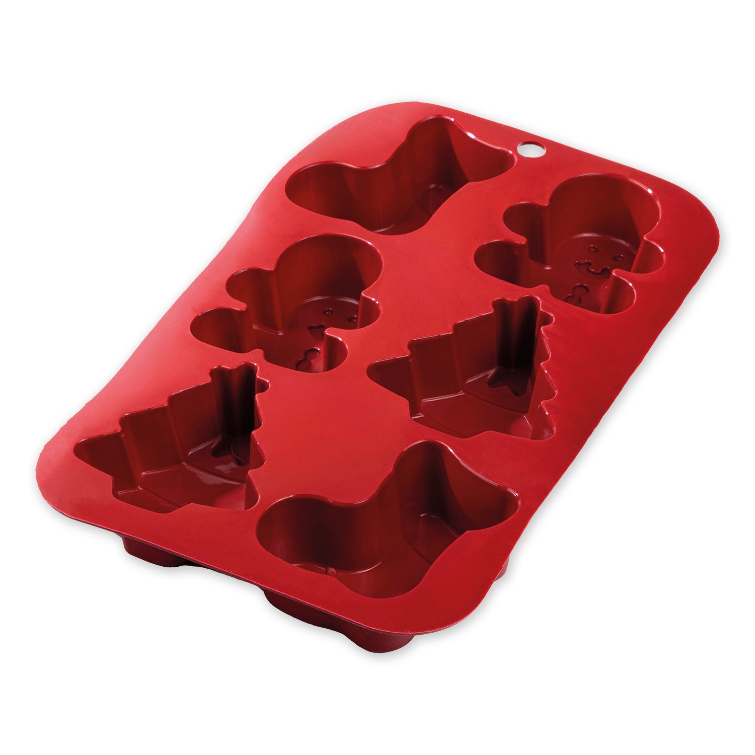 6er-Silikon-Backform mit weihnachtlichen Motiven