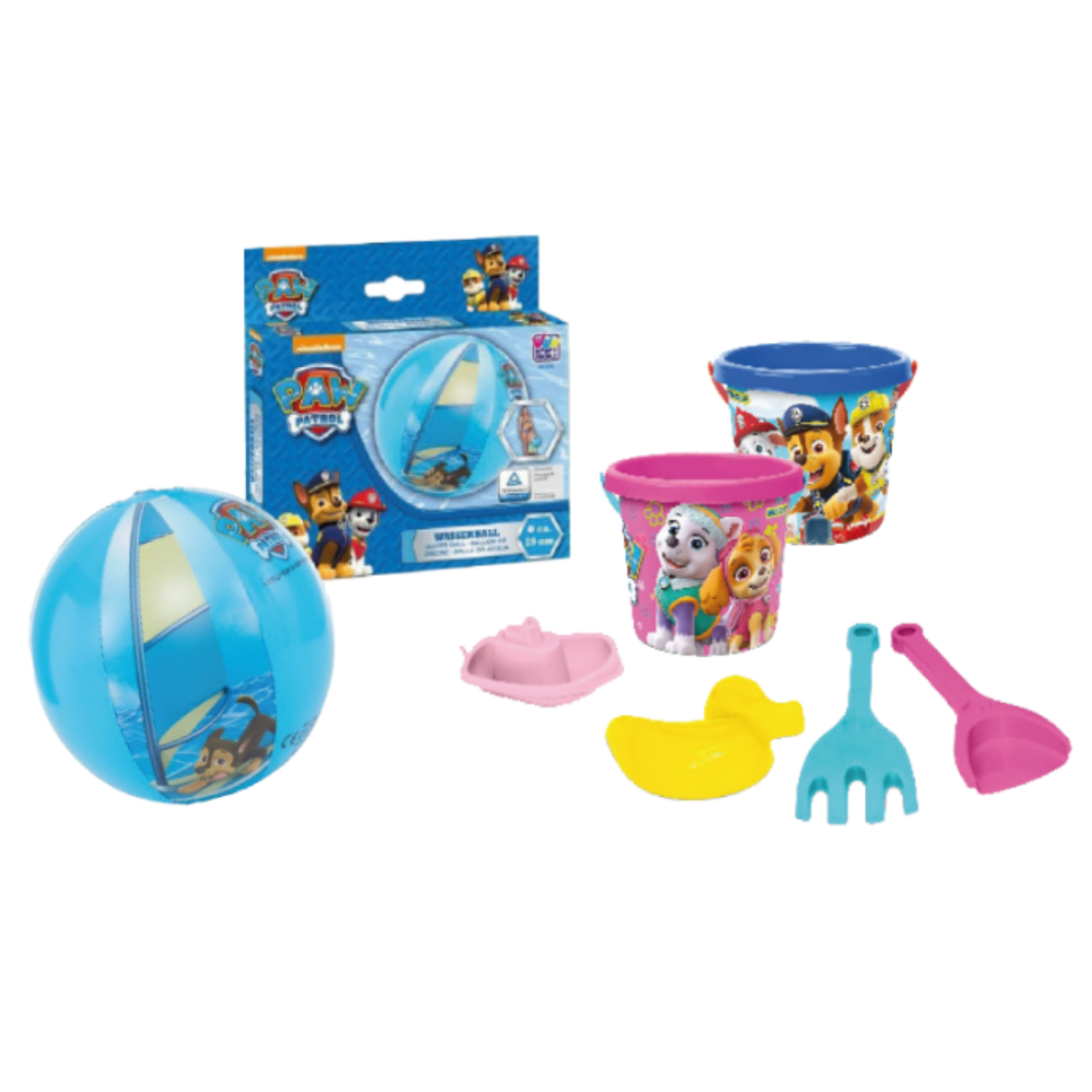 Sortiment: 10 St. Eimergarnitur + 6 St. Wasserball Paw Patrol