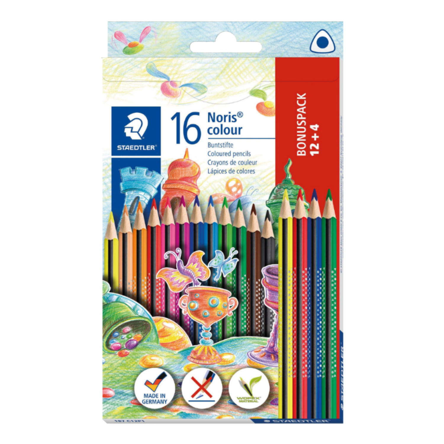 Staedtler Noris Dreikant Buntstift 12 + 4 Stück