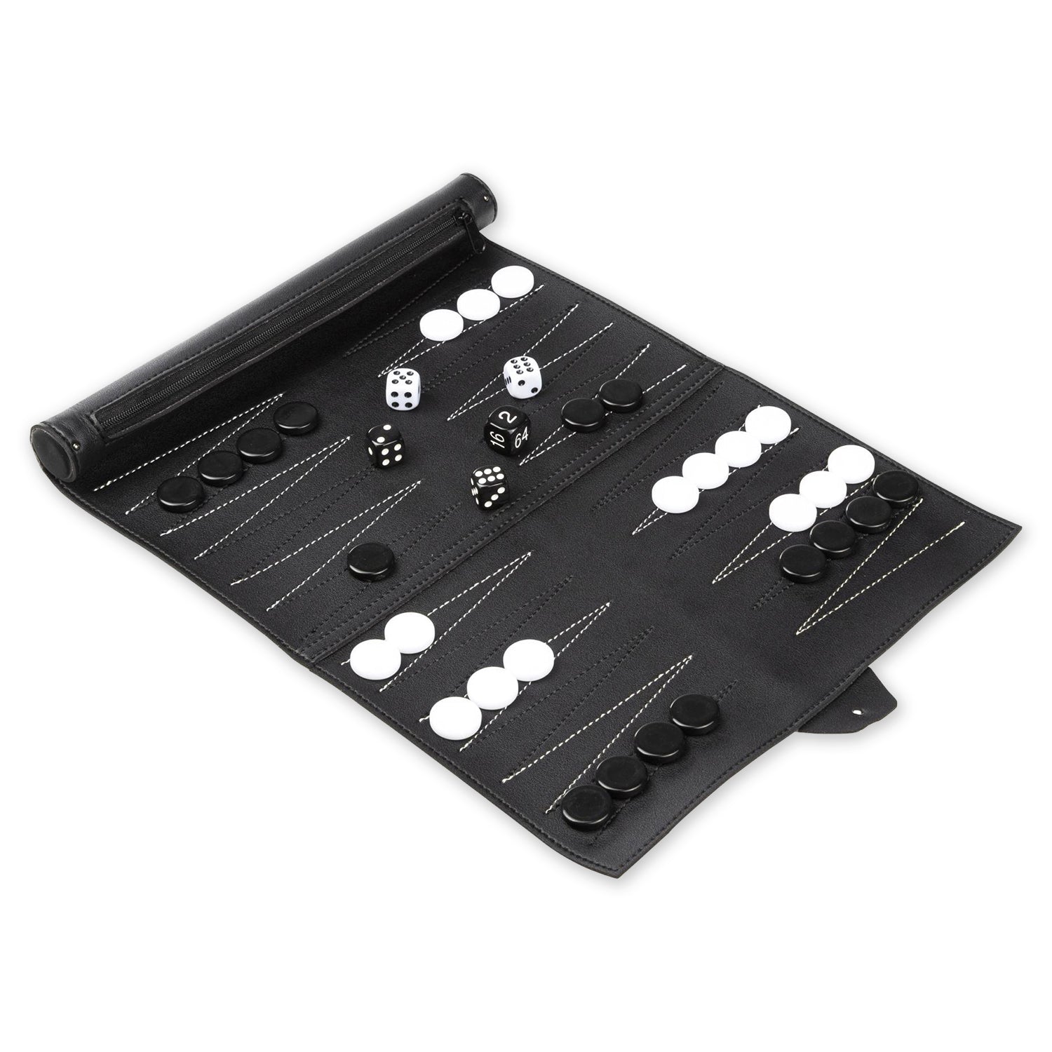 Reise-Backgammon mit praktischer Tasche